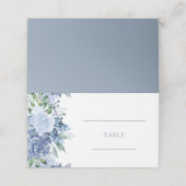 Waterverf Floral Dusty Blue Trouwtafel (Buitenkant ongevouwen)