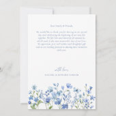 Waterverf Floral Dusty Blue Wedding Bedankkaart (Achterkant)