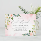 Waterverf Floral Easter Brunch Uitnodiging (Staand voorkant)