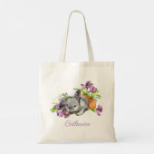 Waterverf Floral Easter Bunny Rabbit op maat Tote Bag (Achterkant)