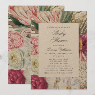 Waterverf Floral Elegant Baby shower Kaart