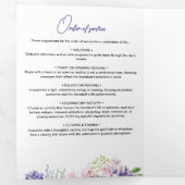 Waterverf Floral Elegant Script 3-foto begrafenis Drieluik Programma (Binnenzijde eerst)