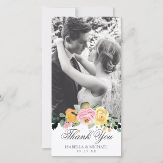 Waterverf Floral Elegant Wedding Bedankkaart