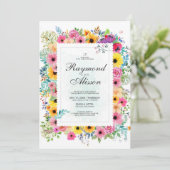 Waterverf Floral Elegant Wedding Kaart (Staand voorkant)