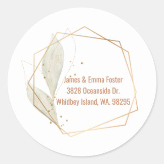 Waterverf Floral Envelope Address Seal Ronde Sticker