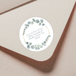 Waterverf Floral Envelope Address Seal Ronde Sticker