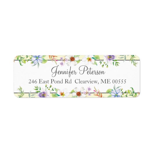 Waterverf Floral Etiket (Voorkant)