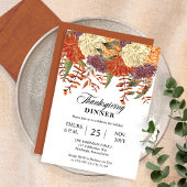 Waterverf Floral | Eucalyptus Thanksgiving Dinner Kaart