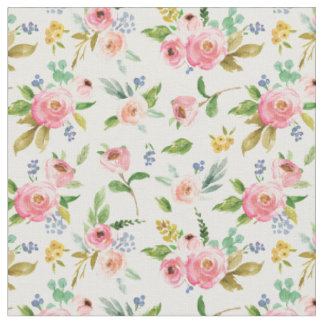 Waterverf Floral Fabric Stof