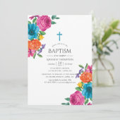 Waterverf Floral Fiesta Baptism Kaart (Staand voorkant)