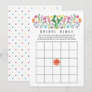 Waterverf Floral Fiesta Bridal Bingo Kaart
