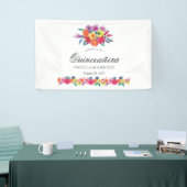 Waterverf Floral Fiesta Quinceañera Spandoek (Beurs)