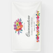 Waterverf Floral Fiesta Quinceañera Spandoek (Verticaal)