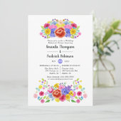 Waterverf Floral Fiesta repesal Dinner Kaart (Staand voorkant)