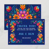 Waterverf Floral Fiesta Wedding Bedankkaart (Voorkant / Achterkant)