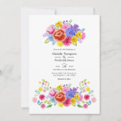 Waterverf Floral Fiesta Wedding Kaart (Voorkant)
