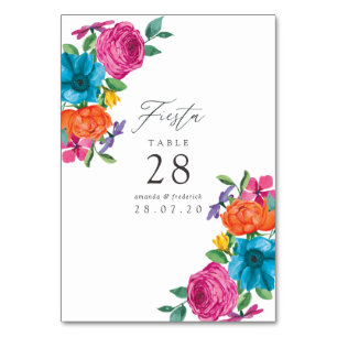 Waterverf Floral Fiesta Wedding Kaart