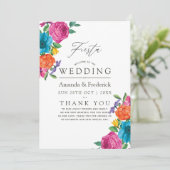 Waterverf Floral Fiesta Wedding Programma (Staand voorkant)