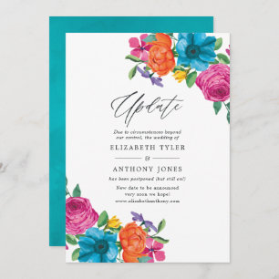 Waterverf Floral Fiesta Wedding Update Kaart