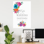 Waterverf Floral Fiesta Wedding Welkom Poster (Thuiskantoor)