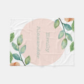 Waterverf Floral Fleece Blanket Deken (Voorkant (Horizontaal))