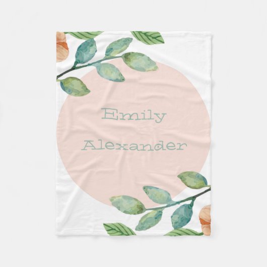 Waterverf Floral Fleece Blanket Deken (Voorkant)