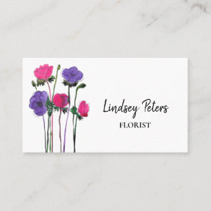 Waterverf Floral Florist Visitekaartje