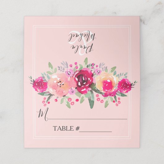 Waterverf Floral Folded Wedding Table (Buitenkant ongevouwen)