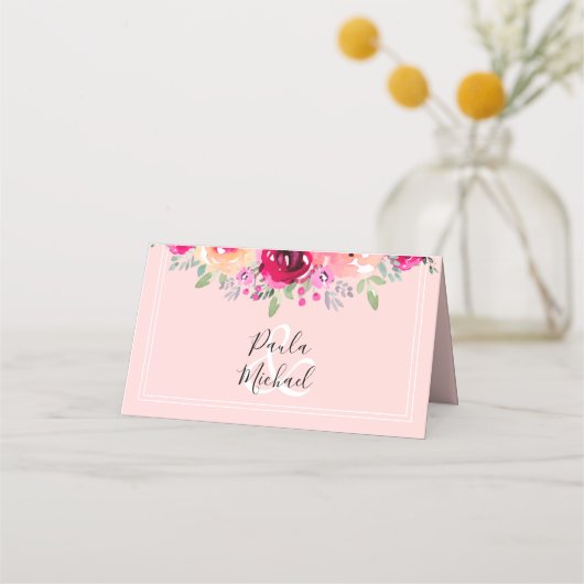 Waterverf Floral Folded Wedding Table (Achterkant)