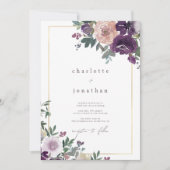 Waterverf Floral Foliage Modern Wedding Kaart (Voorkant)
