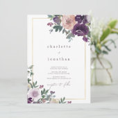 Waterverf Floral Foliage Modern Wedding Kaart (Staand voorkant)