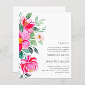 Waterverf Floral formeel huwelijk uitnodigen (Voorkant / Achterkant)