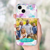 Waterverf Floral Foto en Monogram Case-Mate iPhone Case