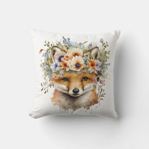 Waterverf Floral Fox Schattige Kussen