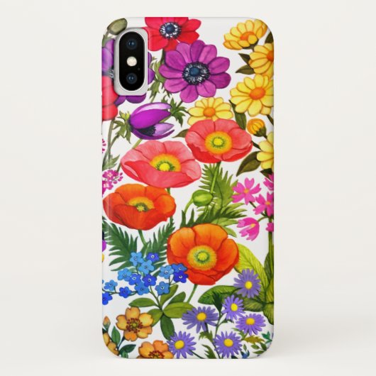Waterverf Floral Garden iPhone Case (Achterkant)