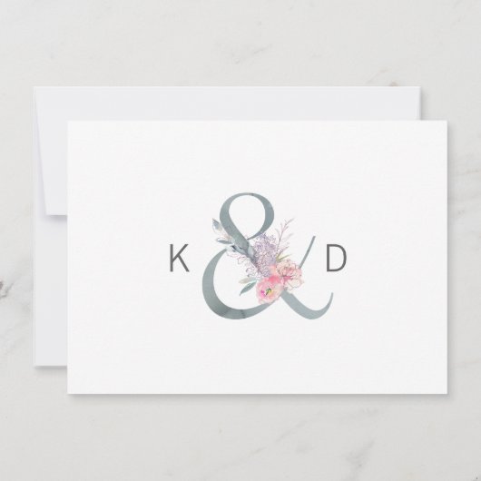 Waterverf Floral Geometric verander de Datum Save The Date (Achterkant)