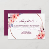 Waterverf Floral Geometric Wedding Kaart (Voorkant / Achterkant)