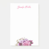 Waterverf Floral gepersonaliseerde Sjabloon Script Post-it® Notes (Voorkant)
