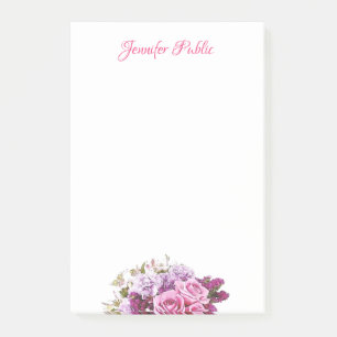 Waterverf Floral gepersonaliseerde Sjabloon Script Post-it® Notes