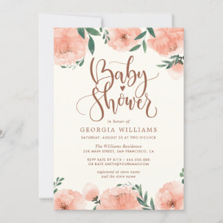 Waterverf Floral Girl Baby shower Kaart