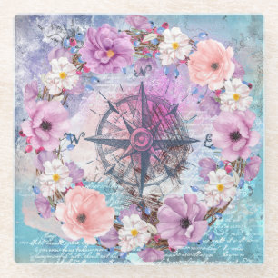 Waterverf Floral Glazen Onderzetter