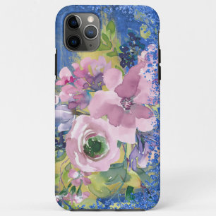 Waterverf Floral Glitter iPhone 11 Pro Max Hoesje