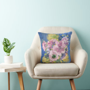Waterverf Floral Glitter Kussen
