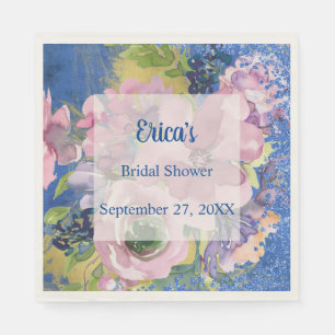 Waterverf Floral Glitter Servet