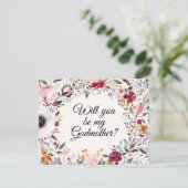 Waterverf Floral Godmoeder Voorstel Kaart (Staand voorkant)