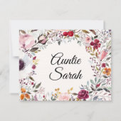 Waterverf Floral Godmoeder Voorstel Kaart (Achterkant)