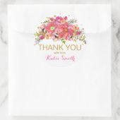 Waterverf Floral Gold Glitter Bedankt Label (Tas)