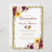 Waterverf Floral Gold Glitter Kaart (Voorkant)