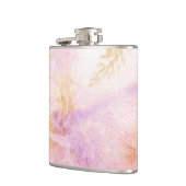 *~* Waterverf Floral Gold Lavender Peach Glitter Heupfles (Links)