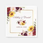 Waterverf Floral Gold Lijst Servet (Voorkant)